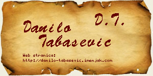 Danilo Tabašević vizit kartica